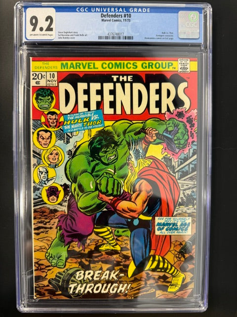 Defenders #10, CGC 9.2, OFF-WHITE to WHITE PAGES, Marvel Comics