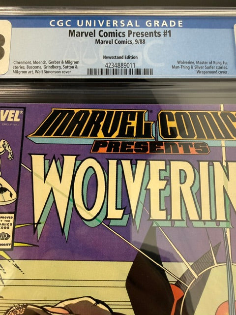 Marvel Comics Presents #1, Newsstand, CGC 9.8,WHITE PAGES, Marvel Comics