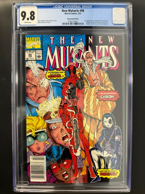 The New Mutants #98 Newsstand Variant, CGC 9.8, WHITE PAGES, Marvel Comics 1991
