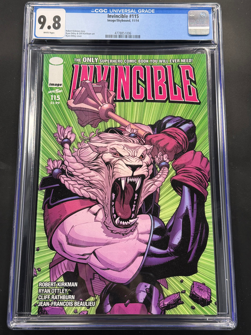 Invincible #115, CGC 9.8, WHITE Pages, Image Comics