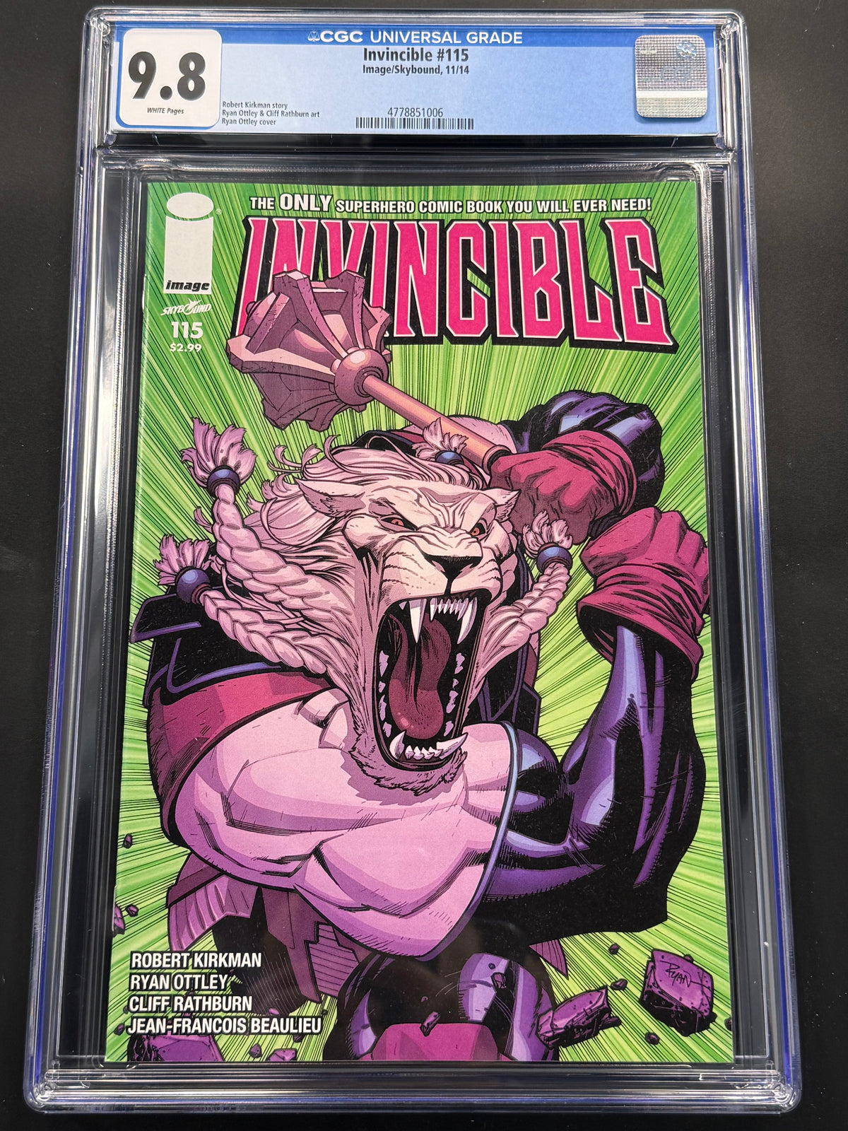Invincible #115, CGC 9.8, WHITE Pages, Image Comics