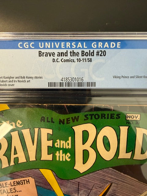 The Brave and the Bold #20, CGC 6.5, OFF-WHITE to WHITE PAGES, D.C Comics