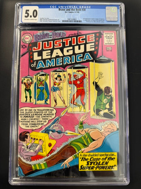 The Brave and the Bold #30, CGC 5.0, OFF-WHITE to WHITE PAGES, D.C. Comics