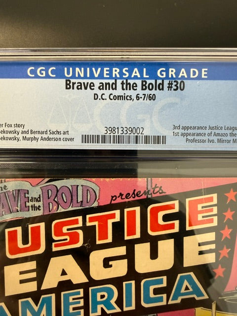 The Brave and the Bold #30, CGC 5.0, OFF-WHITE to WHITE PAGES, D.C. Comics