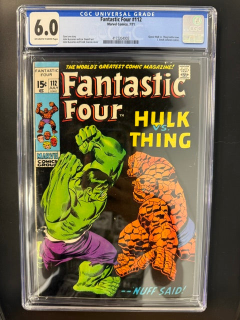Fantastic Four #112, CGC 6.0, OFF-WHITE to WHITE PAGES, Marvel Comics