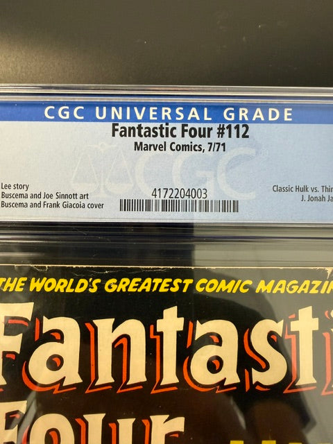Fantastic Four #112, CGC 6.0, OFF-WHITE to WHITE PAGES, Marvel Comics